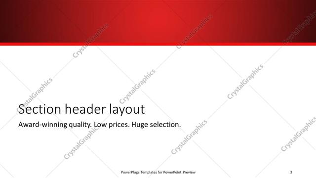 Section Header presentation slide layout