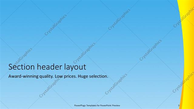 Section Header presentation slide layout