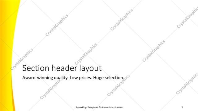 Section Header presentation slide layout
