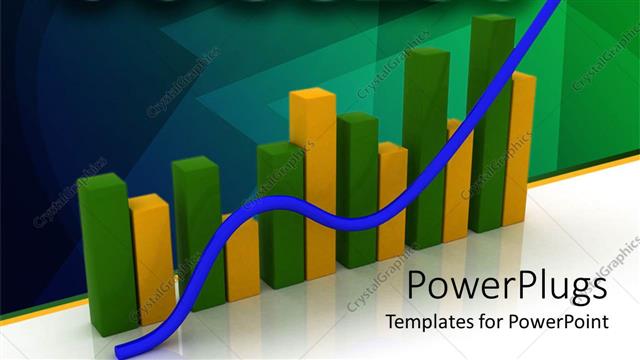  Presentation with business growth - A growth bar with a green background and place for text