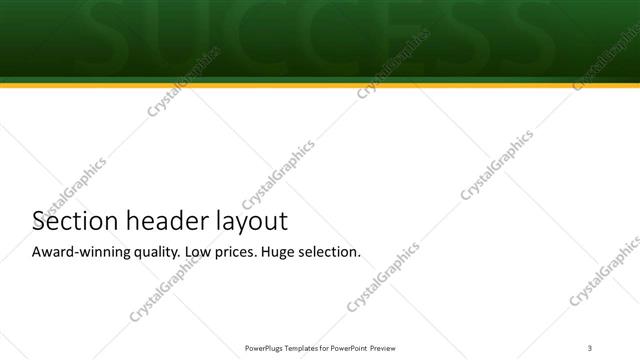 Section Header presentation slide layout