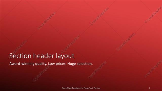 Section Header presentation slide layout