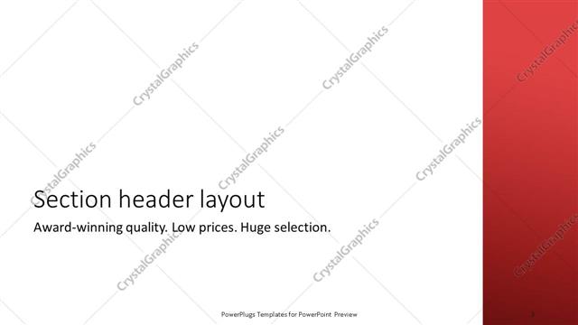 Section Header presentation slide layout