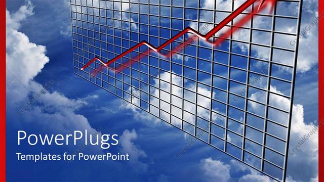  Presentation with finance - A growth graph with clouds in the background