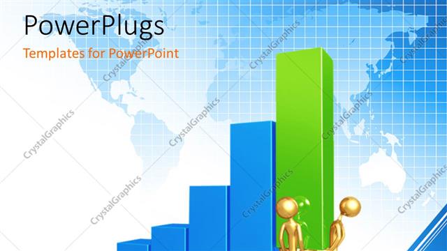  Presentation with team work - A growth graph in colorful form being built