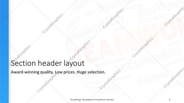 Section Header presentation slide layout