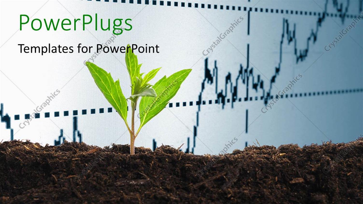 Featuring Growth or Growing Economy Concept with Business Chart and Young Plant