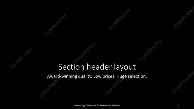 Section Header presentation slide layout