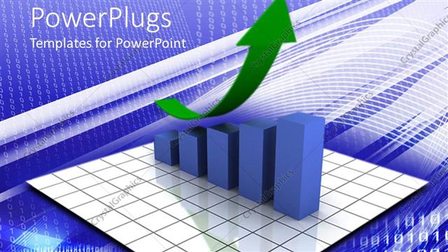 Presentation with growth - A growth table with an arrow and digital background
