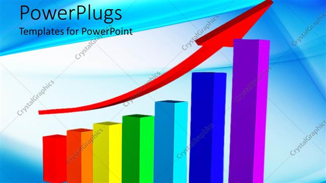  Presentation with business growth - A growth table with bluish background