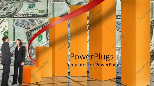 Presentation with sales growth - A growth table with dollar notes in the background