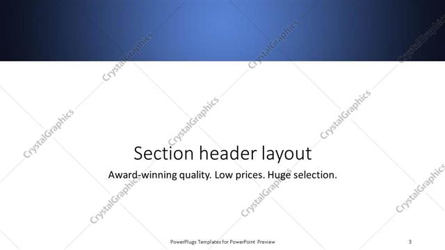 Section Header presentation slide layout