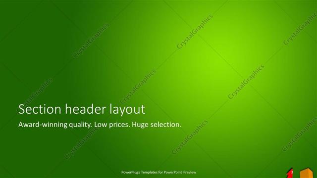 Section Header presentation slide layout