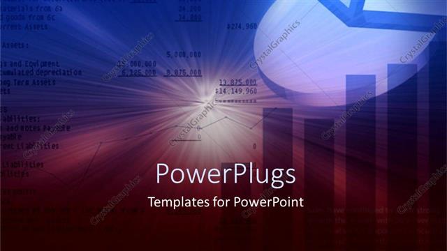  Presentation with growth chart - A growth table with a pie chart and bluish background