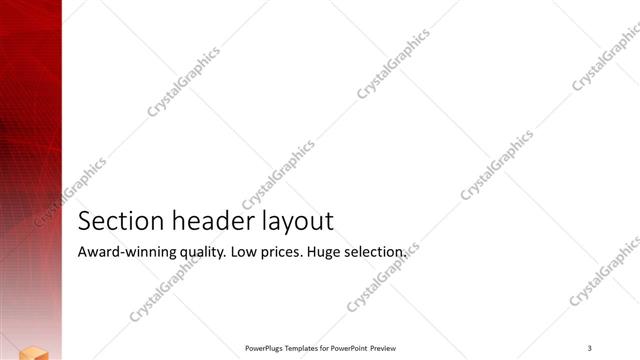 Section Header presentation slide layout
