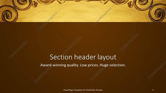 Section Header presentation slide layout