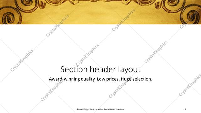 Section Header presentation slide layout