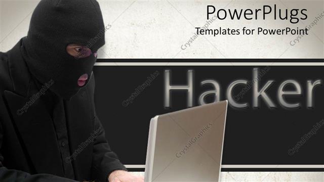  Presentation with information - A hacker trying to steal the information
