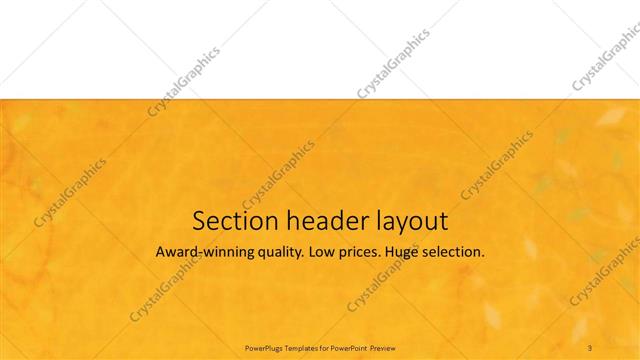 Section Header presentation slide layout