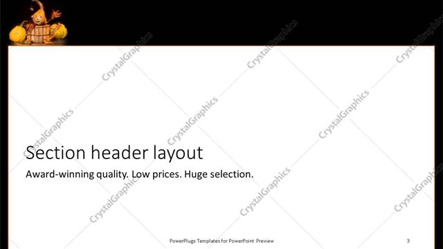 Section Header presentation slide layout