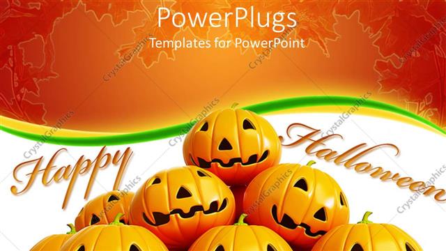  Presentation with faces - Halloween theme with happy halloween message and halloween pumpkin faces