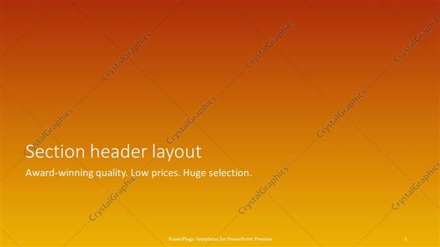 Section Header presentation slide layout