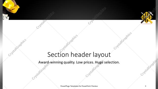 Section Header presentation slide layout