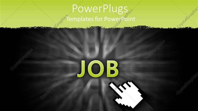  Presentation with job - A hand clicking on the job option with dark background