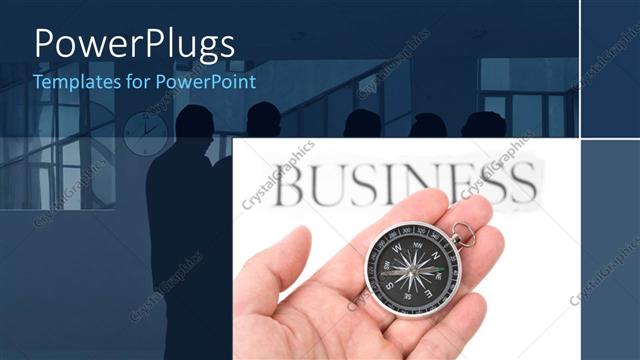  Presentation with clock - A hand with a clock and professionals in the background