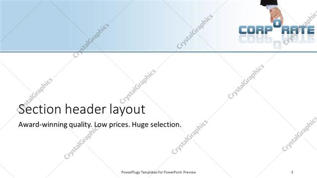 Section Header presentation slide layout
