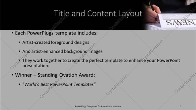 Title and Content presentation slide layout