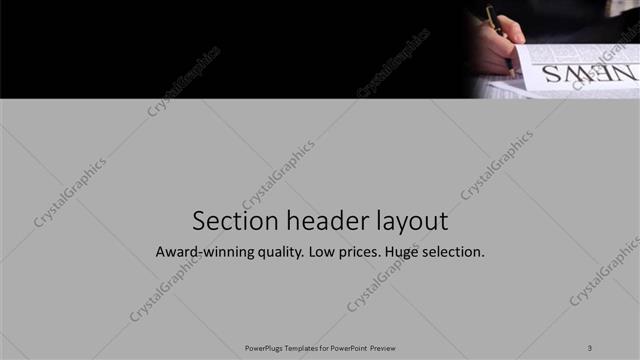 Section Header presentation slide layout