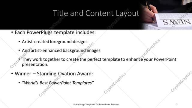 Title and Content presentation slide layout