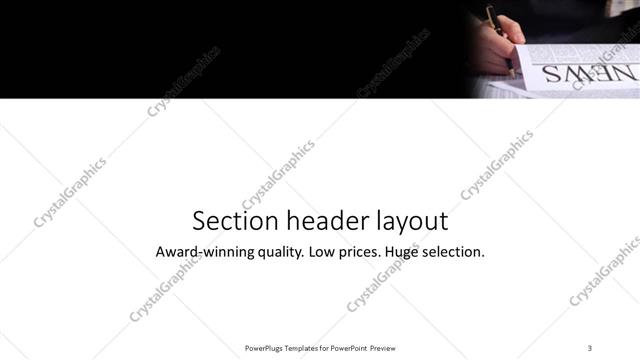 Section Header presentation slide layout