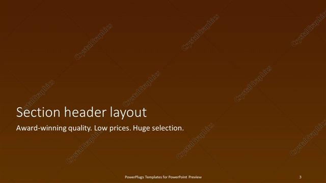 Section Header presentation slide layout