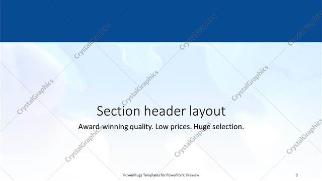 Section Header presentation slide layout