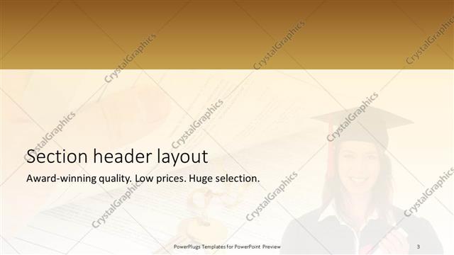 Section Header presentation slide layout