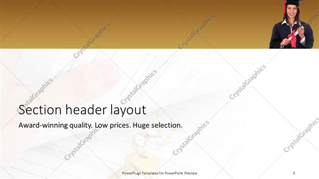 Section Header presentation slide layout