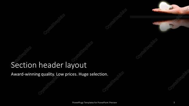 Section Header presentation slide layout