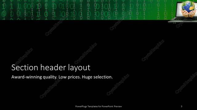 Section Header presentation slide layout