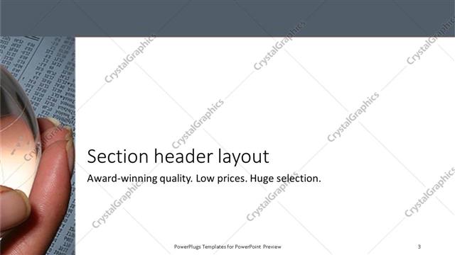 Section Header presentation slide layout