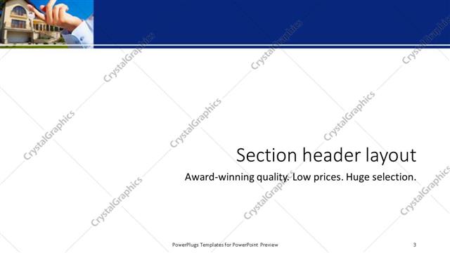 Section Header presentation slide layout