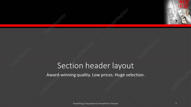 Section Header presentation slide layout