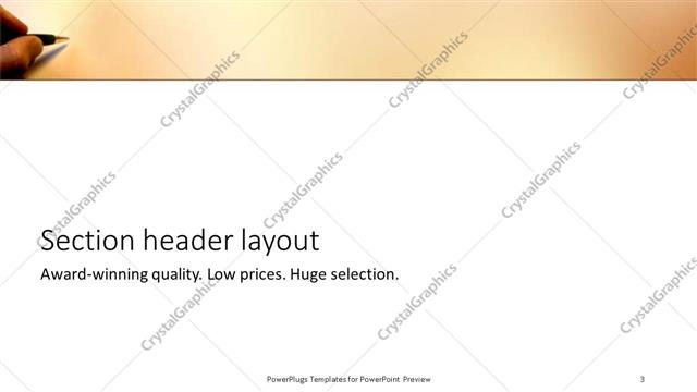 Section Header presentation slide layout