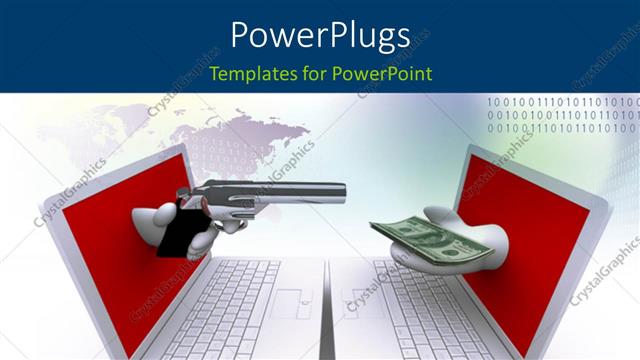  Presentation with money online - Hand holding pistol?out of screen aims at hand holding money?