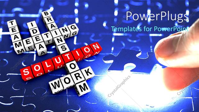  Presentation with solution - A number of words with puzzle pieces in the background