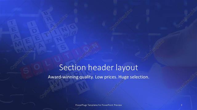 Section Header presentation slide layout
