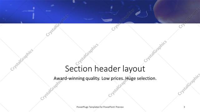 Section Header presentation slide layout