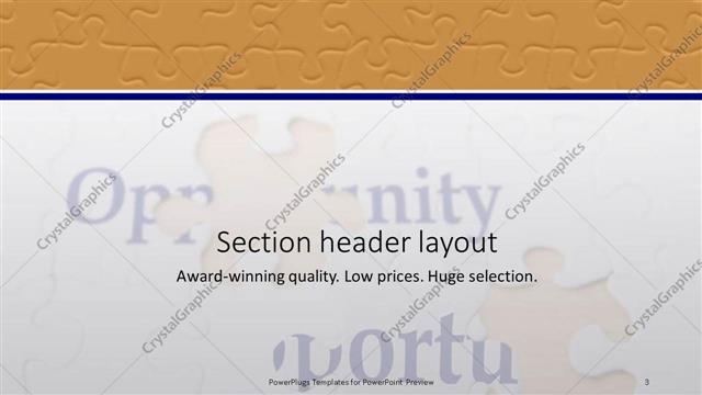 Section Header presentation slide layout