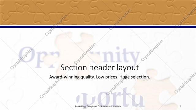 Section Header presentation slide layout